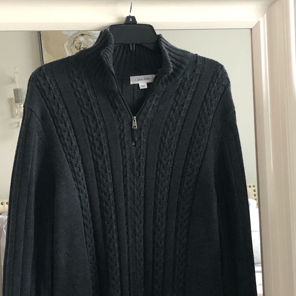 Mens Calvin Klein Dark Gray Knit Sweater SZ L - Picture 2 of 5